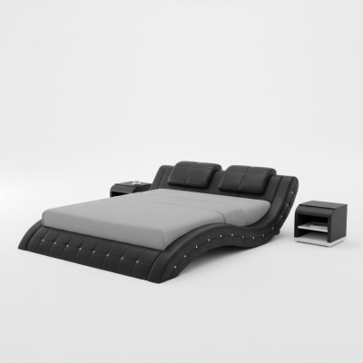 Luxe leren bed USB-design gestoffeerde bedden dubbel modern huwelijk 140/160/180 LB8824