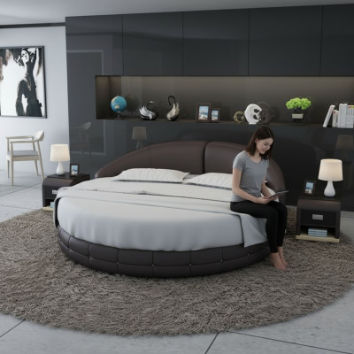Ontwerp Rond Bed Gestoffeerd Luxe Bed Tweepersoonsbed USB Bedden Rond