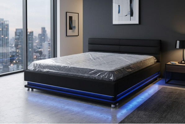 Luxe lederen design gestoffeerde bedden tweepersoons met USB 140/160/180/200 cm bed.