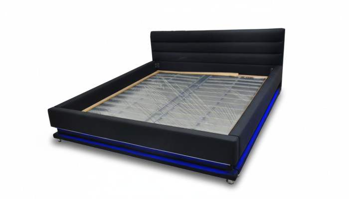 Luxe lederen design gestoffeerde bedden tweepersoons met USB 140/160/180/200 cm bed.