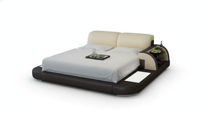 Ontwerp bed XXL Grote Bedden Lederen Hotel Bekleding 180x200 Multifunctioneel Plank USB
