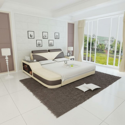 Ontwerp Gestoffeerd Tweepersoonsbed Moderne Slaapkamerbedden 140x200cm + USB & Plank