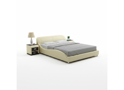 Ontwerp Gevoerde Tweepersoons Bed Moderne Bedden Slaapkamer met USB & Plank 200x210 cm