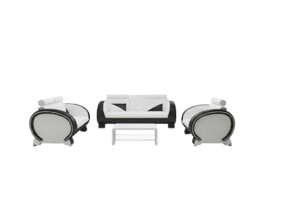 Leren bank Bank + USB-bank 3-zits relaxbank met barkruk design set