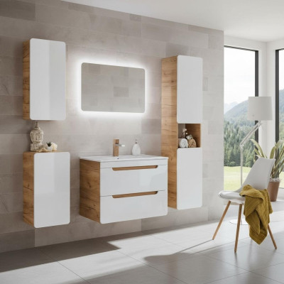 Ontwerp Badkamer meubels Bad set Kast Wastafel Decor Verlichting