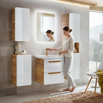Design Badkamermeubel 5-delig set met kast en wastafel