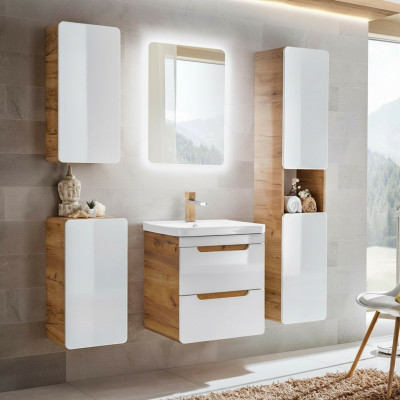 Design Badkamermeubel 5-delig set met kast en wastafel