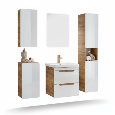 Design Badkamermeubel 5-delig set met kast en wastafel
