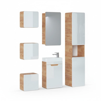 Ontwerp badkamermeubels Bad 6-delige set set kast wastafel