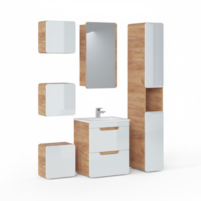Ontwerp badkamermeubelen Bad 6-delige set garnituur decor kast wastafel