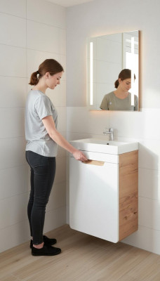 Ontwerp wastafel badkamer onderkast hoogglans