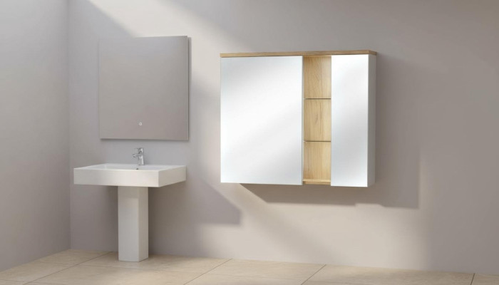 Spiegelkast Wandkast Badkamerkast met spiegel 80 cm LED