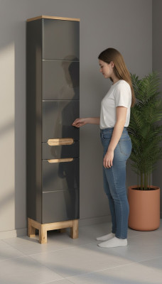 Badkamer hoge kast plank badkamerkast badkamermeubels rekken bad