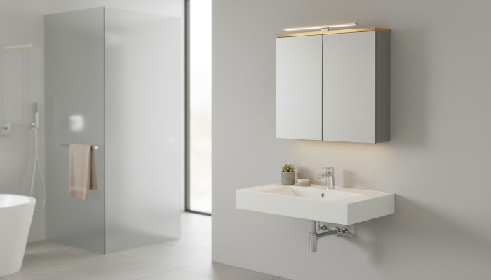 Spiegelkast Wandkast Badkamerkast met spiegel 80 cm Bad