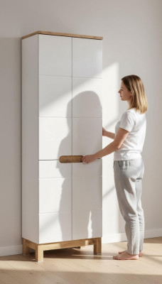 Badkamerkast Hoge kast Kast Opbergruimte Wit Bad