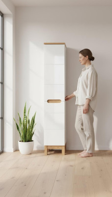 Hoge kast Badkamerrek Badkast Badmeubels Planken Bad