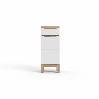 Badkamermeubilair onderkast planken op staanders hoogglans wit badkast