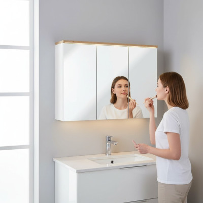 Spiegelkast Wandkast Badkamerkast met spiegel 100 cm
