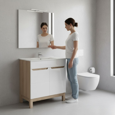 Witte wastafel met onderkast Hoogwaardige wastafels