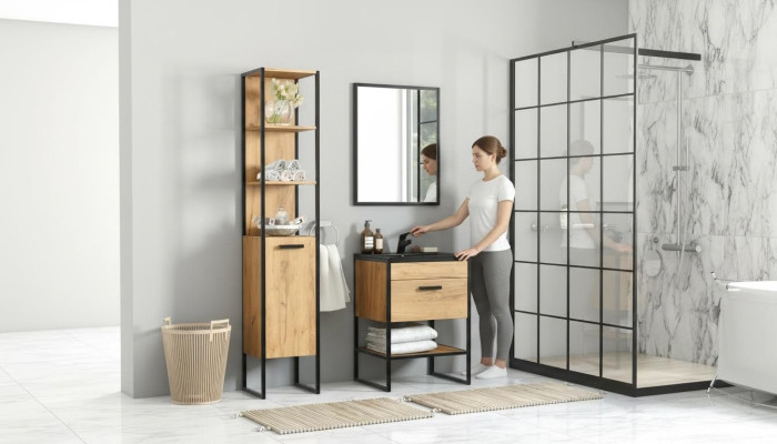 Ontwerp badkamermeubels Bad 5-delige set Garnituur Kast Wastafel