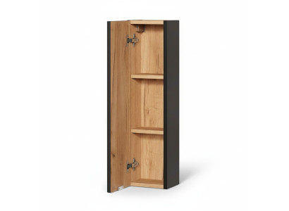 Badkamer badkamermeubel plank kast bruine kasten apotheek hout