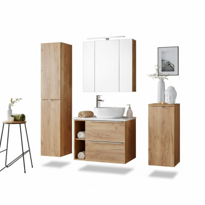 Ontwerp Badkamermeubels Bad 5-delig Set Garnituur Kast Decoratie Wastafel