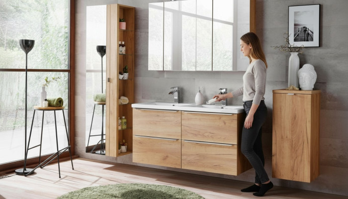 Spiegelkast Wandkast Badkamerkast met spiegel 60 cm Plank