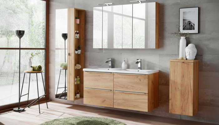 Spiegelkast Wandkast Badkamerkast met spiegel 60 cm Plank