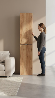 Hoogwaardige badkamerkast hoge kast hout badmeubels luxe
