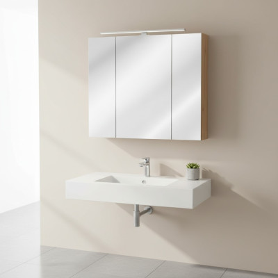 Spiegelkast Wandkast Badkamerkast met spiegel 80 cm Decoratieve LED