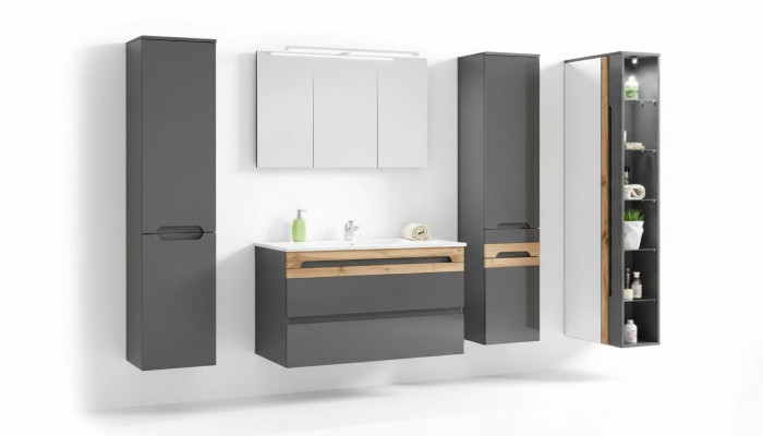 Ontwerp badkamer meubels Bad 6-delige set garnituur kast wastafel verlichting