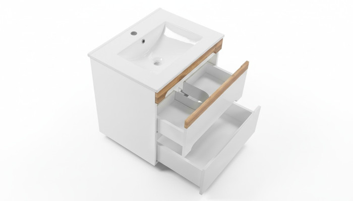 Wastafel, wastafel, onderkast, keramische kom, badkamer.