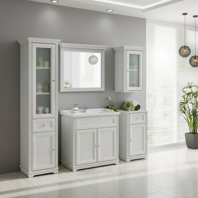 Ontwerp Badkamer Meubilair Bad 5-delig Deco Set Badkamerkast Wastafel