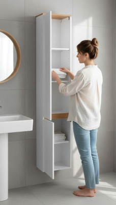 Hoge kast badkamerrek hangkast 176cm badkamer meubelen