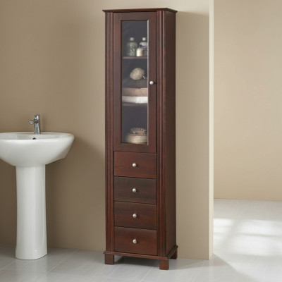 Hoogwaardige badkamerkast Hoge kast Decoratief houten badmeubilair Luxe