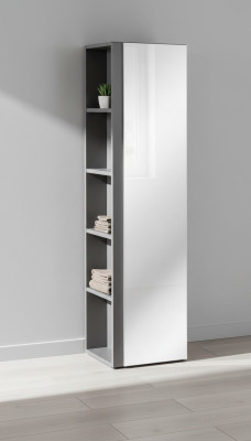 Badkamer hoge kast met spiegeldeur planken badkamermeubel