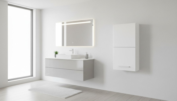 Badkamer Badmeubel Plank Kast Wit Kasten Apotheek Hout
