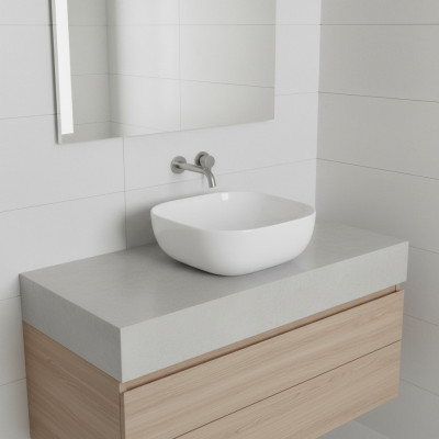 Keramische wastafel Moderne wastafel Decoratieve opzetwastafel Wit