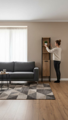 Decoratieve badkamer hoge kast planken badkamerkast badkamermeubels planken bad