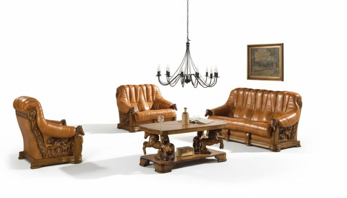 Woonkamer bankstel bank zitbank bankstel leer hout 3+2 set meubilair nieuw   Woonkamer bankstel bank zitbank bankstel leer hout 3+2 set meubilair nieuw