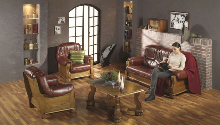 Klassieke set van 3+2+1 zits bankstel bank bankstel bank bankstel 100% lederen bank bekleding