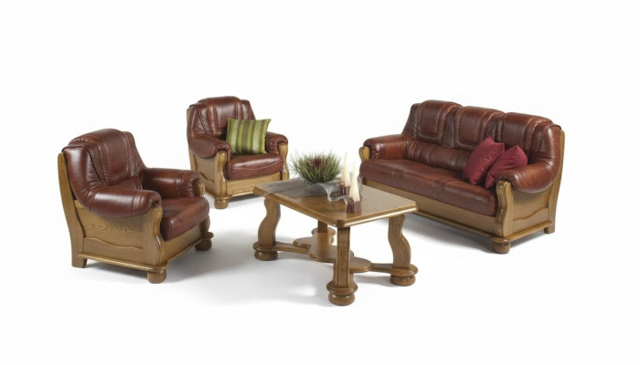 Klassieke set van 3+2+1 zits bankstel bank bankstel bank bankstel 100% lederen bank bekleding