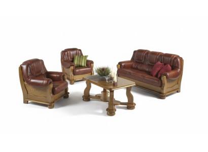 Klassieke set van 3+2+1 zits bankstel bank bankstel bank bankstel 100% lederen bank bekleding