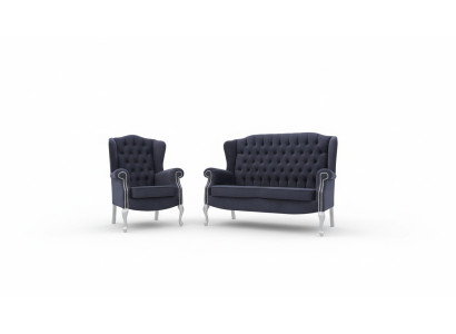 Klassieke Chesterfield bankstel 3+2+1 zits bank bankstel fluweel Nieuw