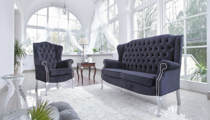 Klassieke Chesterfield bankstel 3+2+2 zits bank bankstel Stof Nieuw