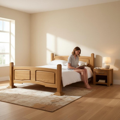 Antieke stijl Klassiek bed Tweepersoonsbed Bedden Slaapkamer Hout 60/180cm.