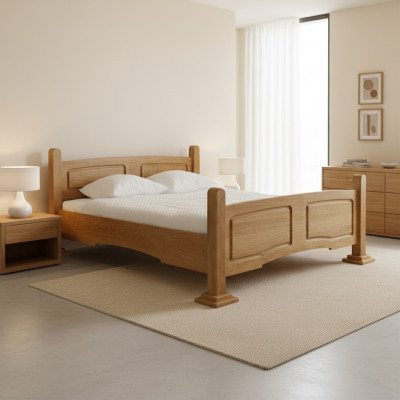 Antieke stijl Klassiek bed Tweepersoonsbed Bedden Slaapkamer Hout 60/180cm.