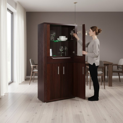 Vitrine kast commode glasplank vitrines rekken houten kasten bar