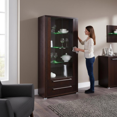 Vitrine kast commode glazen rek vitrines rekken decor houten kasten nieuw