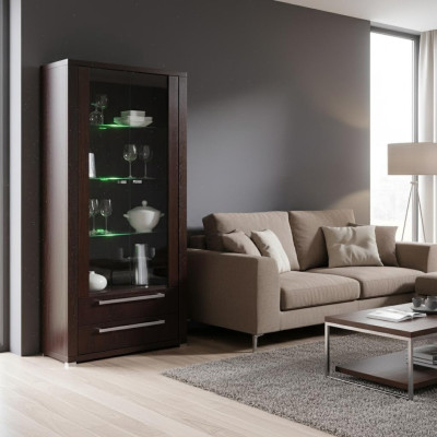 Vitrine kast commode glazen rek vitrines rekken decor houten kasten nieuw